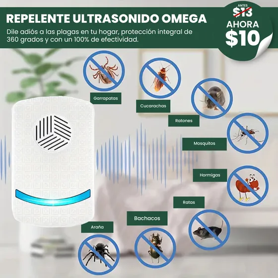 Repelente Ultrasonido Antiplaga Omega - Modelo Premiun
