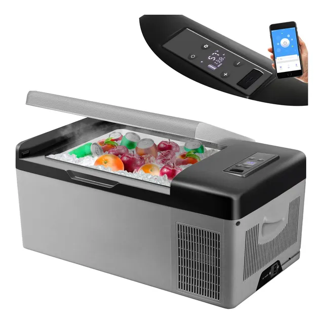 Vevor Mini Refrigerador Portátil De 12 Voltios 16 Cuartos