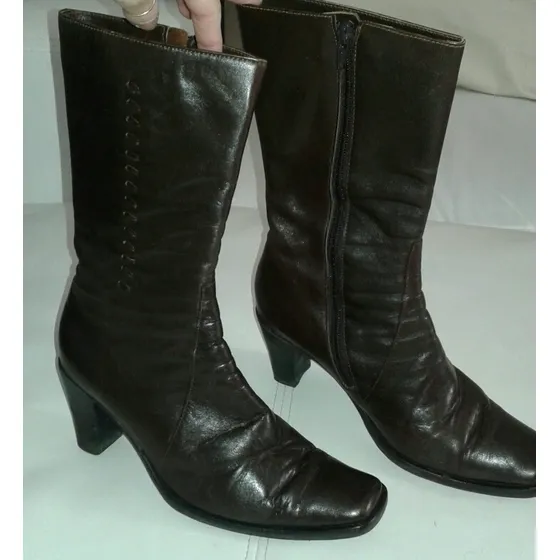 Botas De Dama Pasqualini Talle 38 Cuero Marrones Impecables 