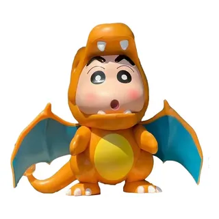 Figura De Anime Crayon Shin-chan Cos Charizard, Modelo De Ju Figura De Anime Crayon Shin-chan Cos Charizard, Modelo De Ju