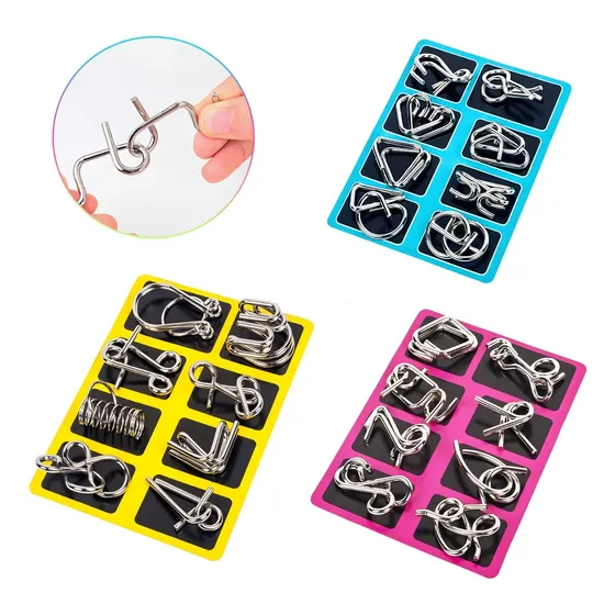 Kit 24 Quebra Cabeça Metal Enigma Desafio Puzzle Divertido