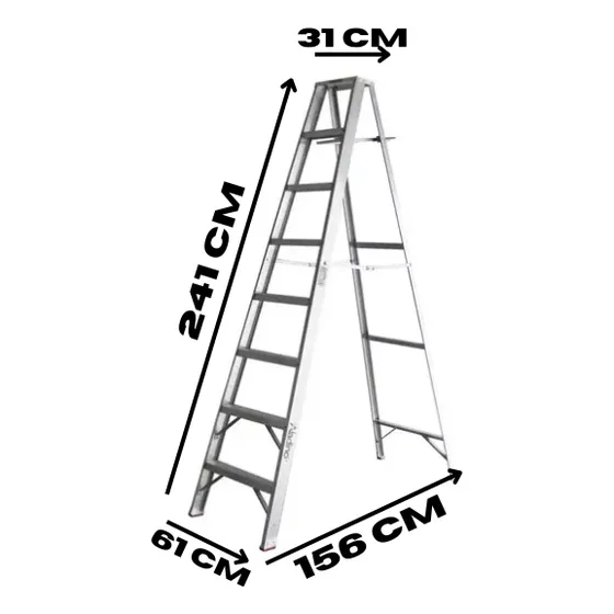 Escalera Tijera Aluminio 8 Tramos Estándar Aladino