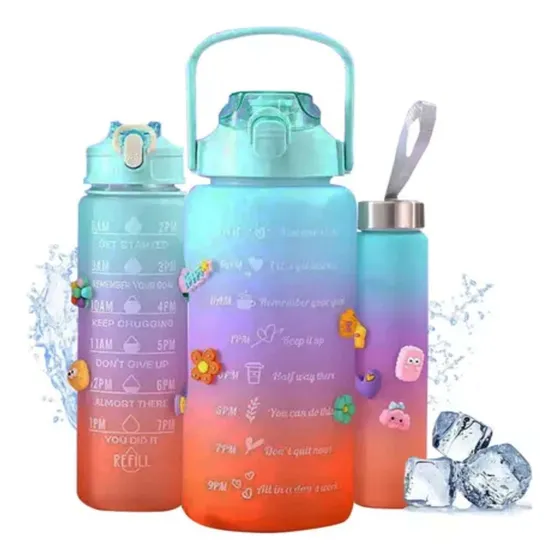 64oz-128oz Botella De Agua Motivacional Con Tiempo Marcado