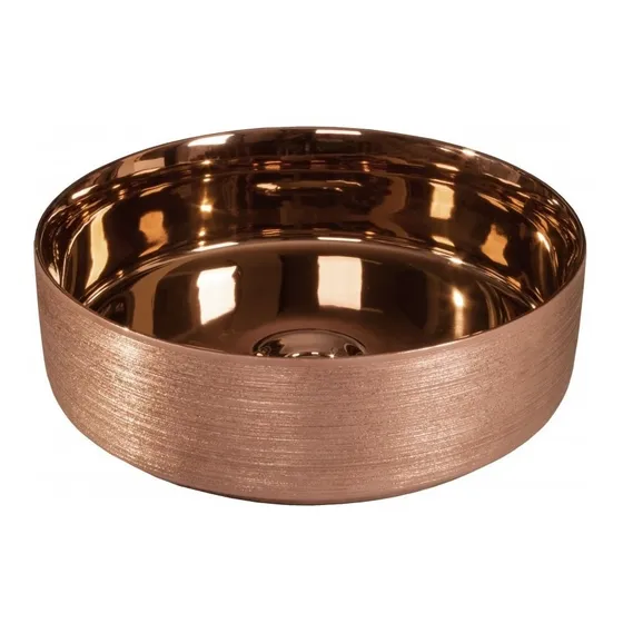 Bacha Apoyo Baño Dune Heller Rose Gold Porcelana Redondo