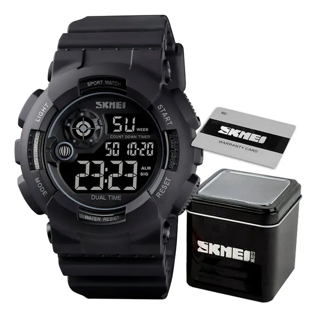 Reloj Negro A Prueba De Agua Deportivo Original Skmei 1583