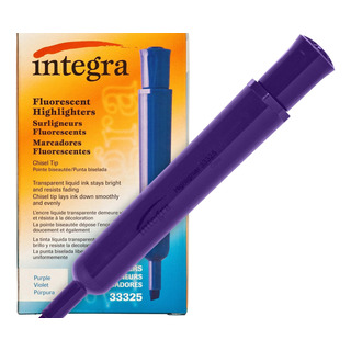 Highlighter De Escritorio Integra, Punta De Cincel, Púrpura Highlighter De Escritorio Integra, Punta De Cincel, Púrpura
