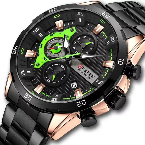 Reloj Curren 8402 Negro Y Verde