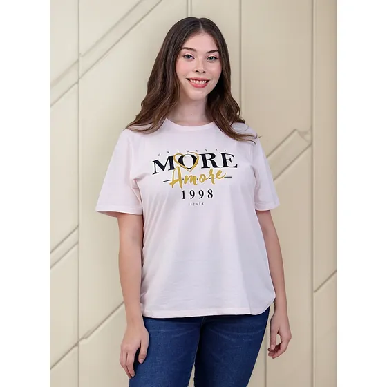 Remera Onyx Algodon Estampada Amore Italy Mujer Talle Grande