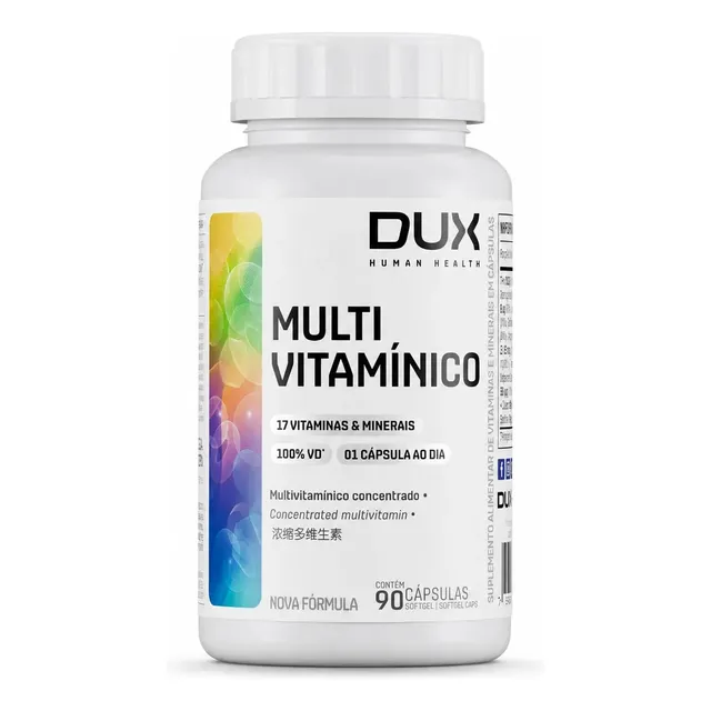 Multivitamínico - Pote 90 Cápsulas Dux Nutrition Sabor Sem Sabor Tamanho Natural