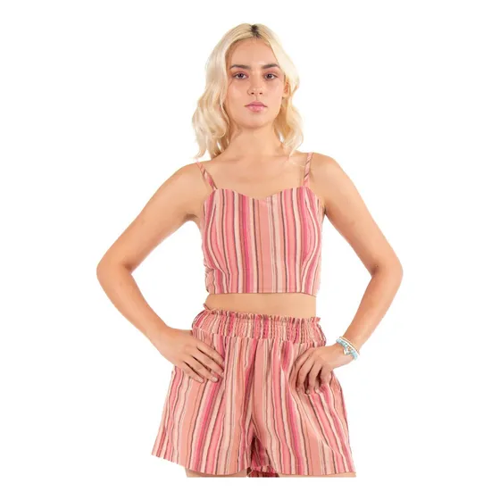 Blusa Corta Forever 21 Estampada Rayada Para Dama