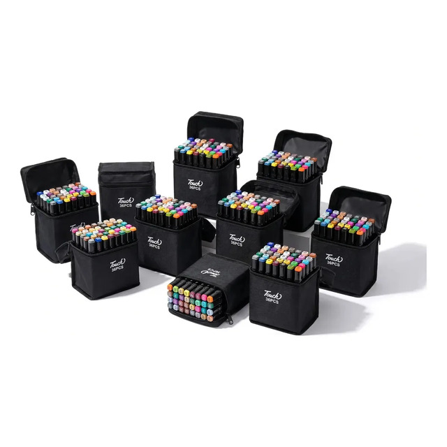 Kit 10 Pacotes Canetas Marcador Permanente 36 Cores Multicores Kit 10 Pacotes Canetas Marcador Permanente 36 Cores Multicores