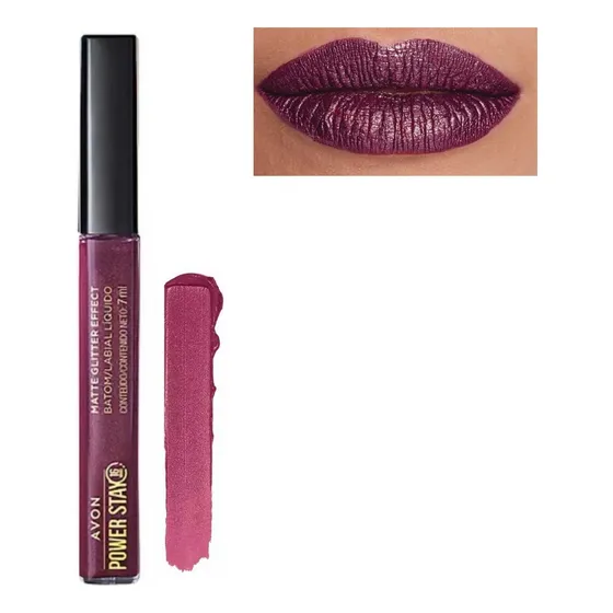 Batom Glitter Effect Avon Power Stay Matte Líquido