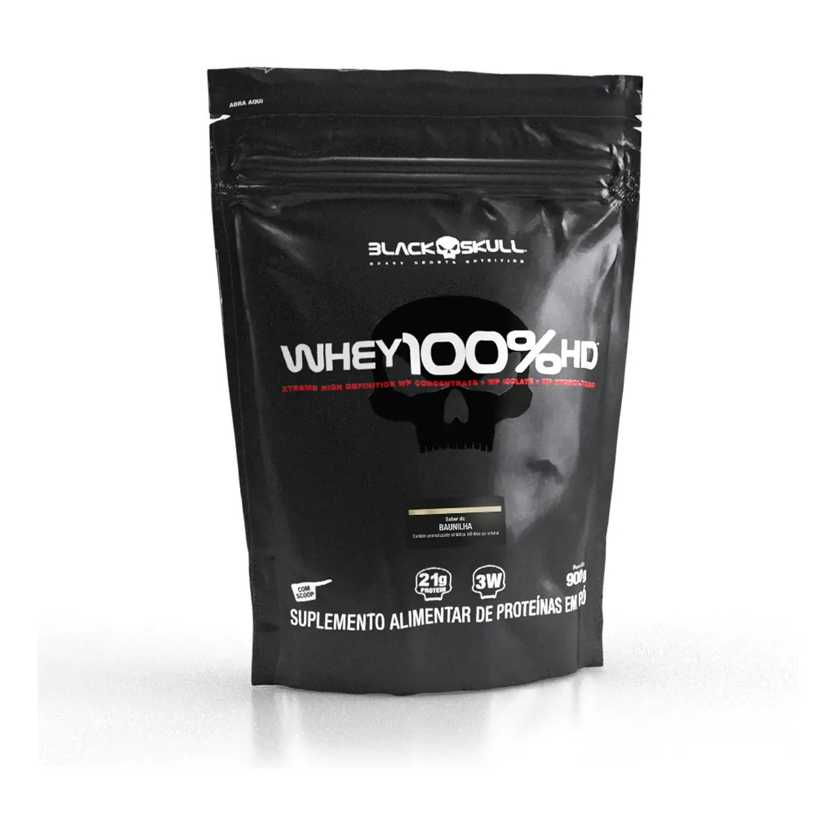 Whey 100% HD sabor Cookies & Cream 900 g Suplemento em pó Black Skull
