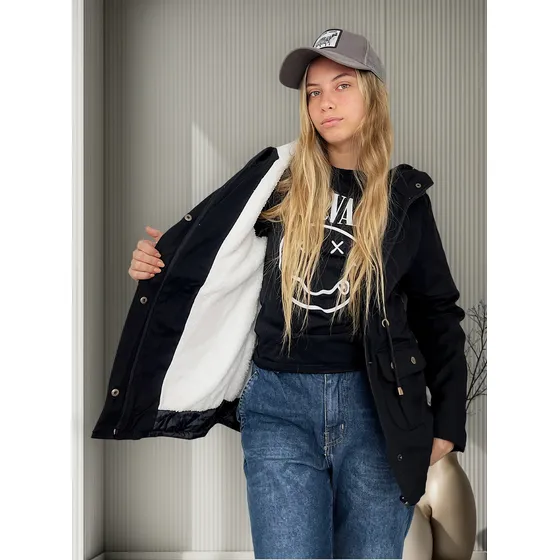Customs Ba Campera Mujer Parka Corderito Talles Especiales C