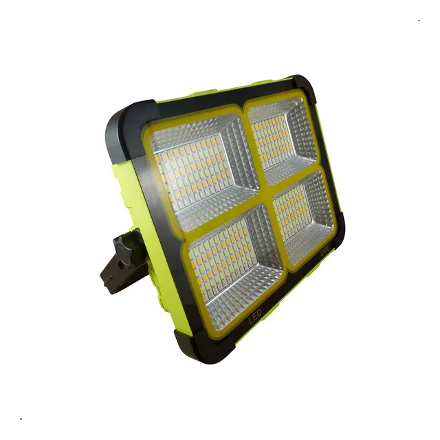 Reflector Solar 48w Paneles Solares Duales Batería 4800mah Carcasa Verde Luz Blanco