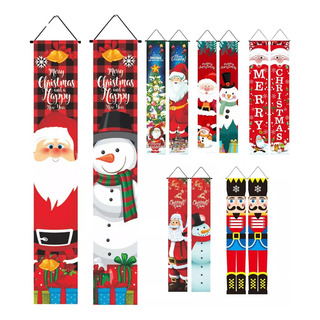 Un Par Pancartas De Navidad Papá Noel Coraciones Navideñas Un Par Pancartas De Navidad Papá Noel Coraciones Navideñas