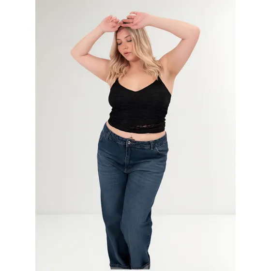 Top Elastizado C/ Encaje Dama Talle Especial