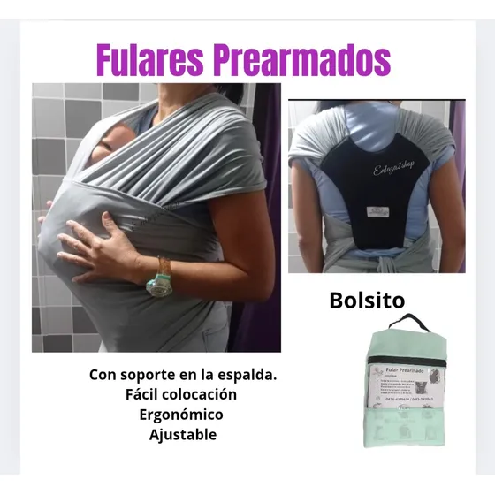 Fular Prearmado, Porta Bebe, Canguro, Talla S-m-l Poliester