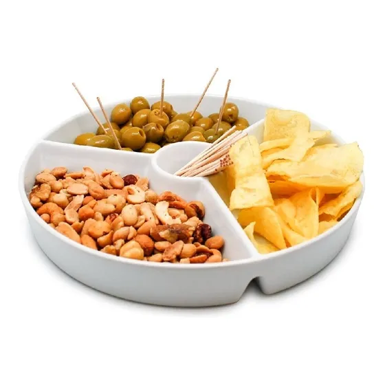 Pack 3 Bandeja Melamina Blanca Centro De Mesa Pasabocas