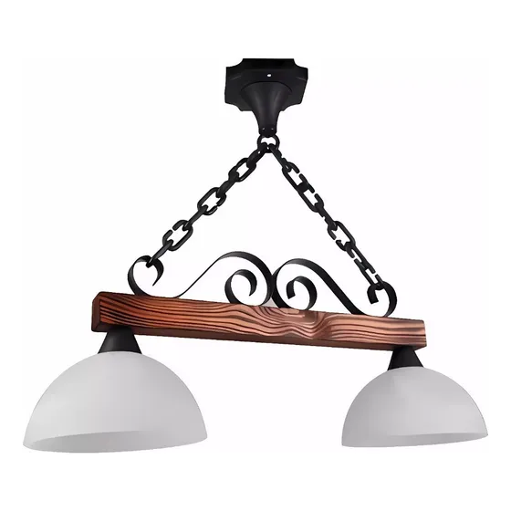 Silverled 4933 Colgante En Hierro Y Madera Con Campanas De Vidrio Blanco 220V