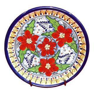 Plato Navideño De Talavera Poblana 25 Cm Nochebuena Azl Plato Navideño De Talavera Poblana 25 Cm Nochebuena Azl