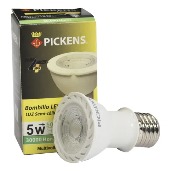 Bombillo Led Luz Semicalida 5w  E-27. Pickens