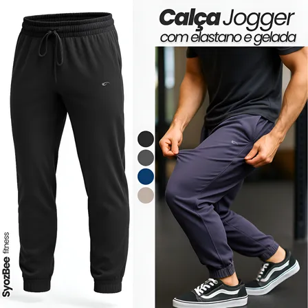 Calça Tactel Masculino Jogger C/ Elastano Academia Treino