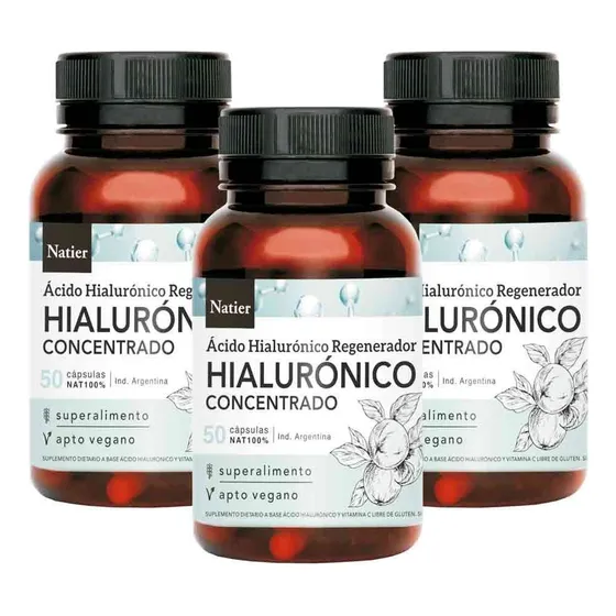 Pack 3 Natier Ácido Hialurónico Vegetal Concentrado
