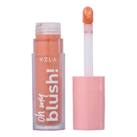  Vizzela Cosméticos Blush Líquido Oh My Blush! 6ml Efeito Natural Cor do Blush  02 Peach Glow