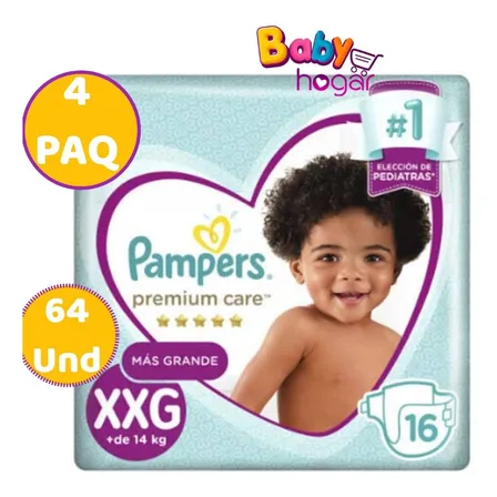 Pañales Pampers Premium Care Tallas M G Xg Xxg X4paquetes