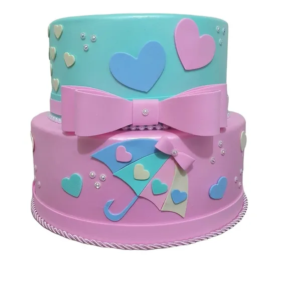 Bolo Fake Chuva De Amor 2 Andares