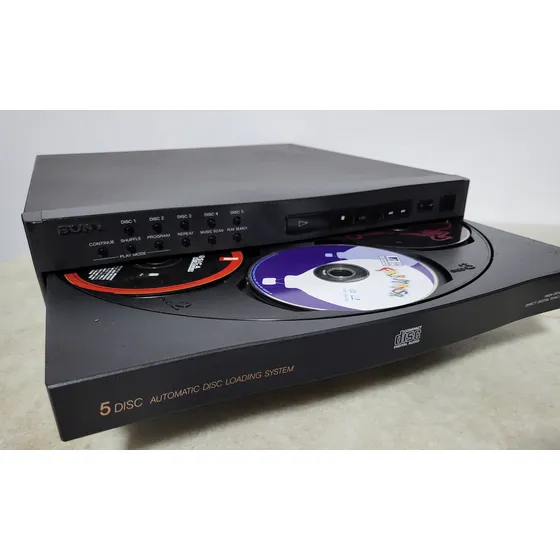 Cd Player Carrocel De 5 Cds Sony Cdp-c322m Digital Raridade