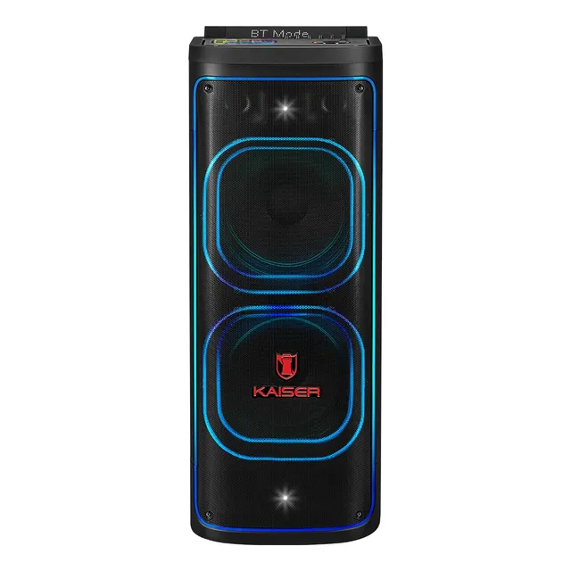 Bocina Recargable Kaiser 2x12 Ksb-4224 Micrófono Bluetooth Negro