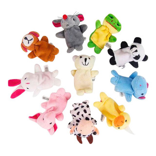 Títeres De Dedo Set 10 Piezas Animales De Peluche Títeres De Dedo Set 10 Piezas Animales De Peluche