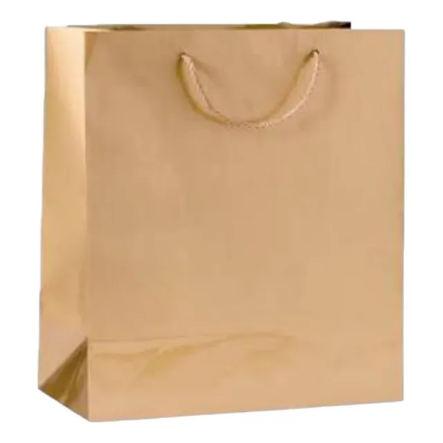 Bolsa De Papel Con Asa 13 X 13 X 5cm Color Kraf Pack 100 Und