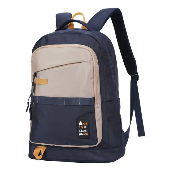 Mochila Impermeable Liceal Estudiante Aoking Xn4021 Color Azul oscuro Diseño de la tela Combinado
