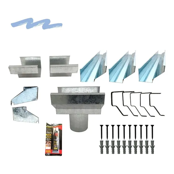 Kit Calha Telhado Beiral 6 Metros Calha Galvanizada 