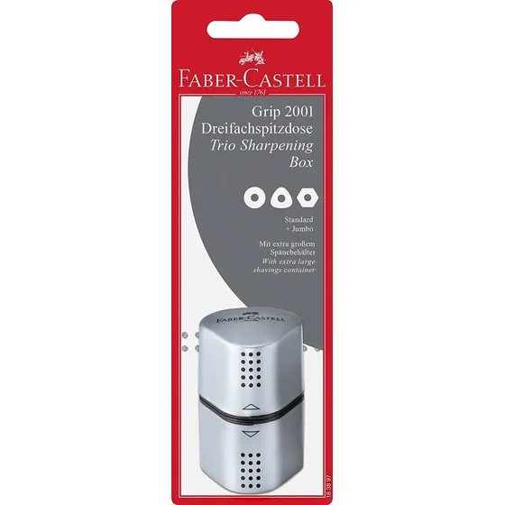 Sacapuntas Faber-castell Grip Trio - Gris, Sacapuntas De ...