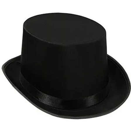 Sombrero Negro Satinado Para Disfraz | 55 Caracteres