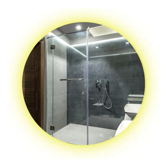 Espelho Redondo Iluminado Com Led Quente 50cm Woodglass MOD-BR