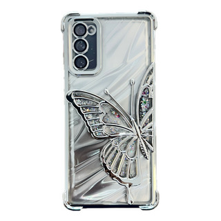 Funda Silver Mariposa Glitter Para Samsung Galaxy S20 Fe Funda Silver Mariposa Glitter Para Samsung Galaxy S20 Fe