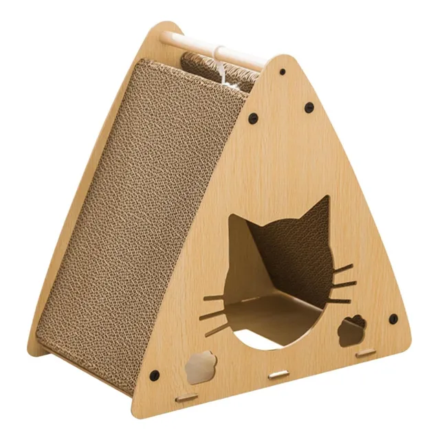 Rascador Cueva Triangular Para Gato Mdf