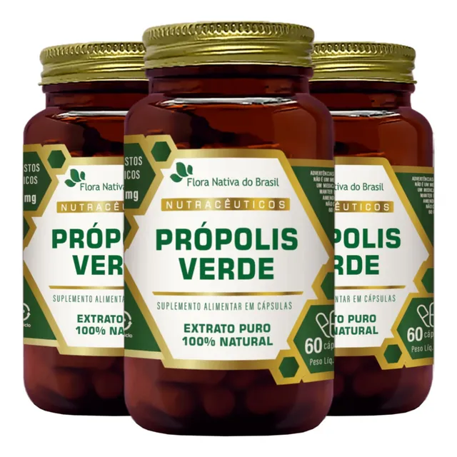 Própolis Verde 3 X 60 Cápsulas - Flora Nativa