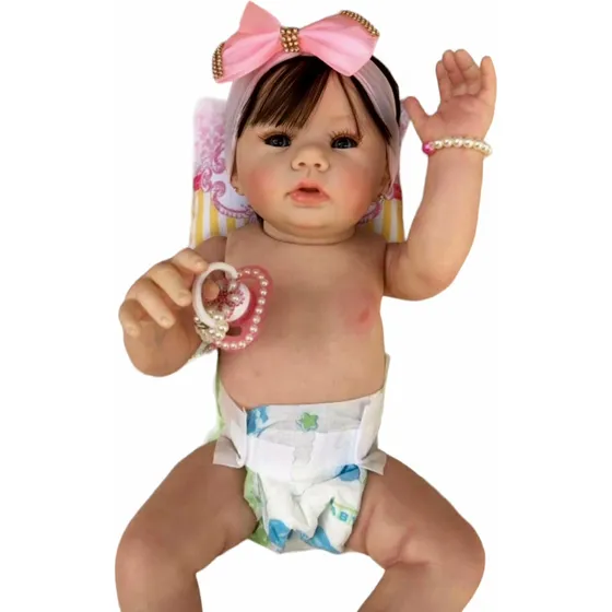 Bebê Reborn Molde Abigail Pode Banhar Cabelo Fio A Fio 2 Kg
