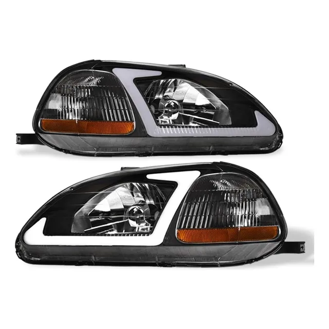 Faros Delanteros Honda Civic 96-98 Led Strip Bar Negro