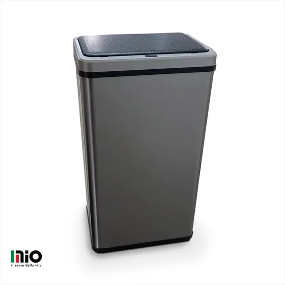 Cesto Mio para residuos basura con sensor automático 50lts acero color plateado
