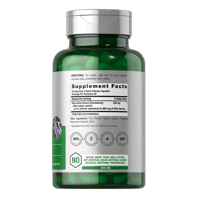 Horbaach Vitex Baya 820 Mg | 110 Cápsulas | Suplemento De Sa