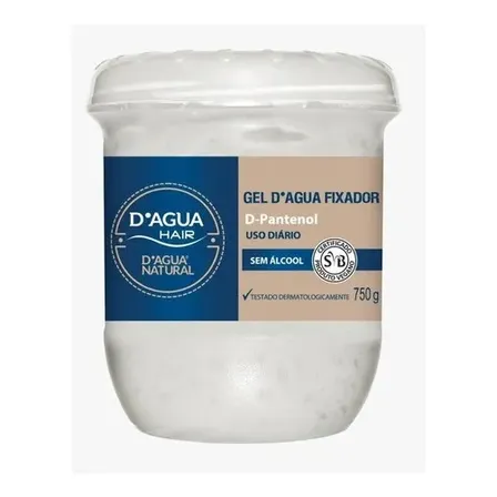 Gel Fixador De Penteados P/ Cabelos Cabelereiros 750g Uso Diário Profissional D-pantenol D'água Natural