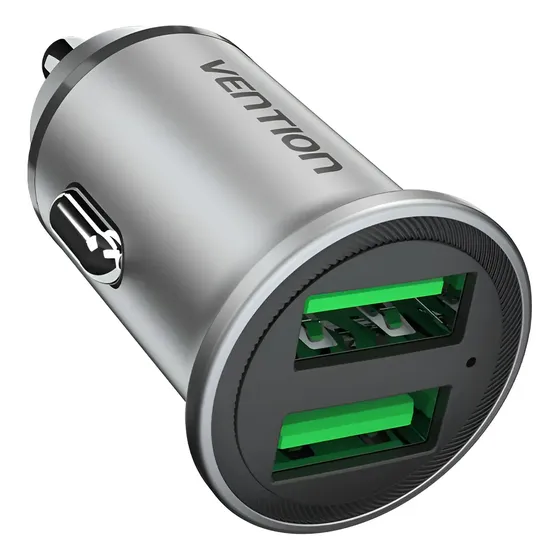 Cargador De Carro Vention Con 2 Puertos Usb 18 Watts