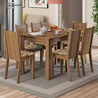 Sala Jantar Maris Madesa Mesa Tampo Madeira 6 Cadeiras Rbm Cor Rustic/bege Marrom Sala Jantar Maris Madesa Mesa Tampo Madeira 6 Cadeiras Rbm Cor Rustic/bege Marrom